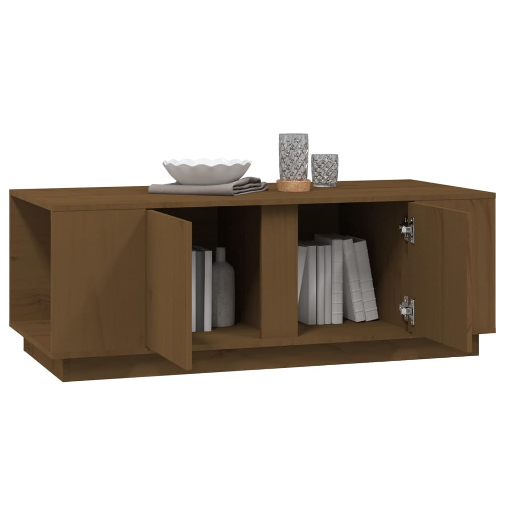 Coffee Table Honey Brown 110x50x40 cm Solid Wood Pine