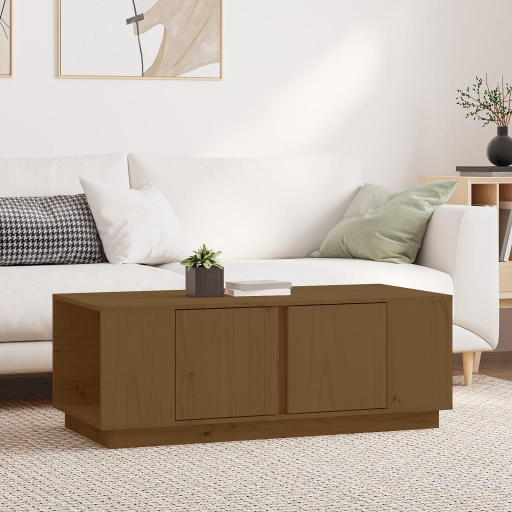 Coffee Table Honey Brown 110x50x40 cm Solid Wood Pine