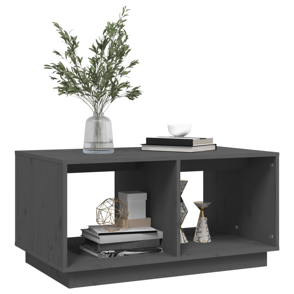 Coffee Table Grey 80x50x40 cm Solid Wood Pine