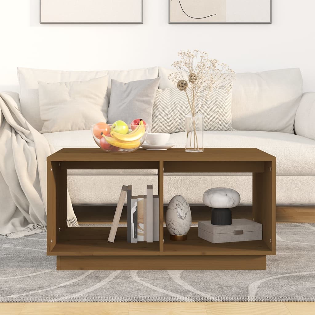 Coffee Table Honey Brown 80x50x40 cm Solid Wood Pine