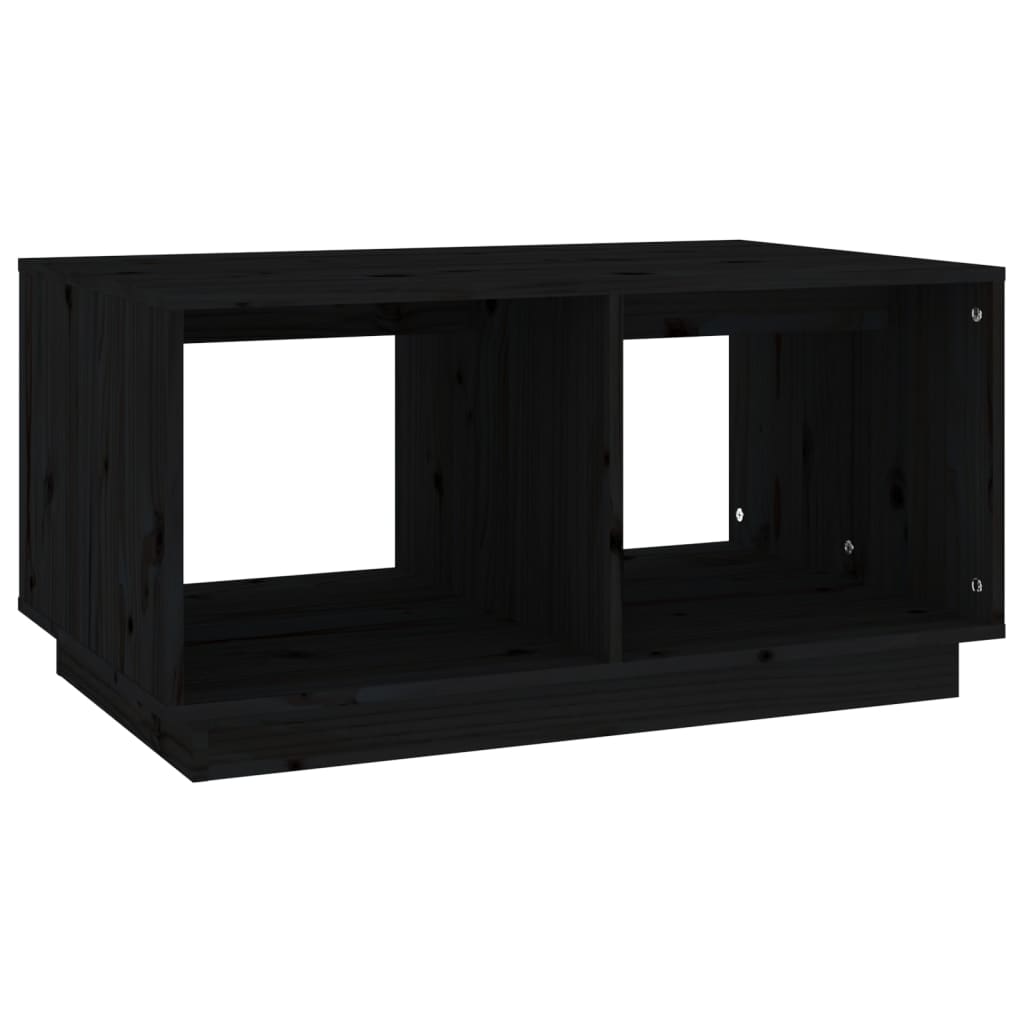 Coffee Table Black 80x50x40 cm Solid Wood Pine