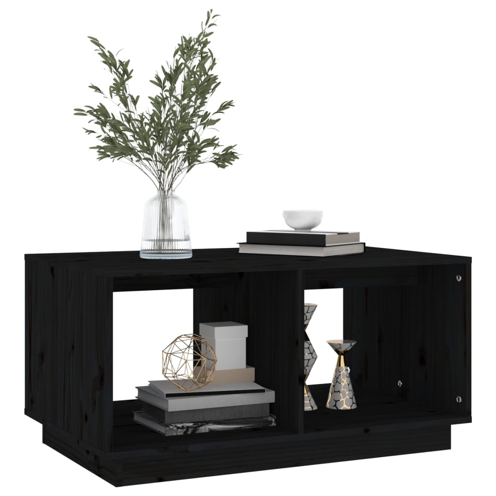 Coffee Table Black 80x50x40 cm Solid Wood Pine