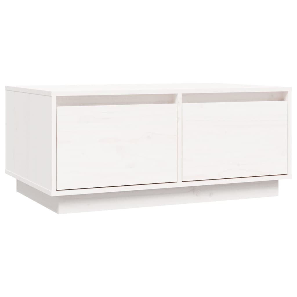 Coffee Table White 80x50x35 cm Solid Wood Pine