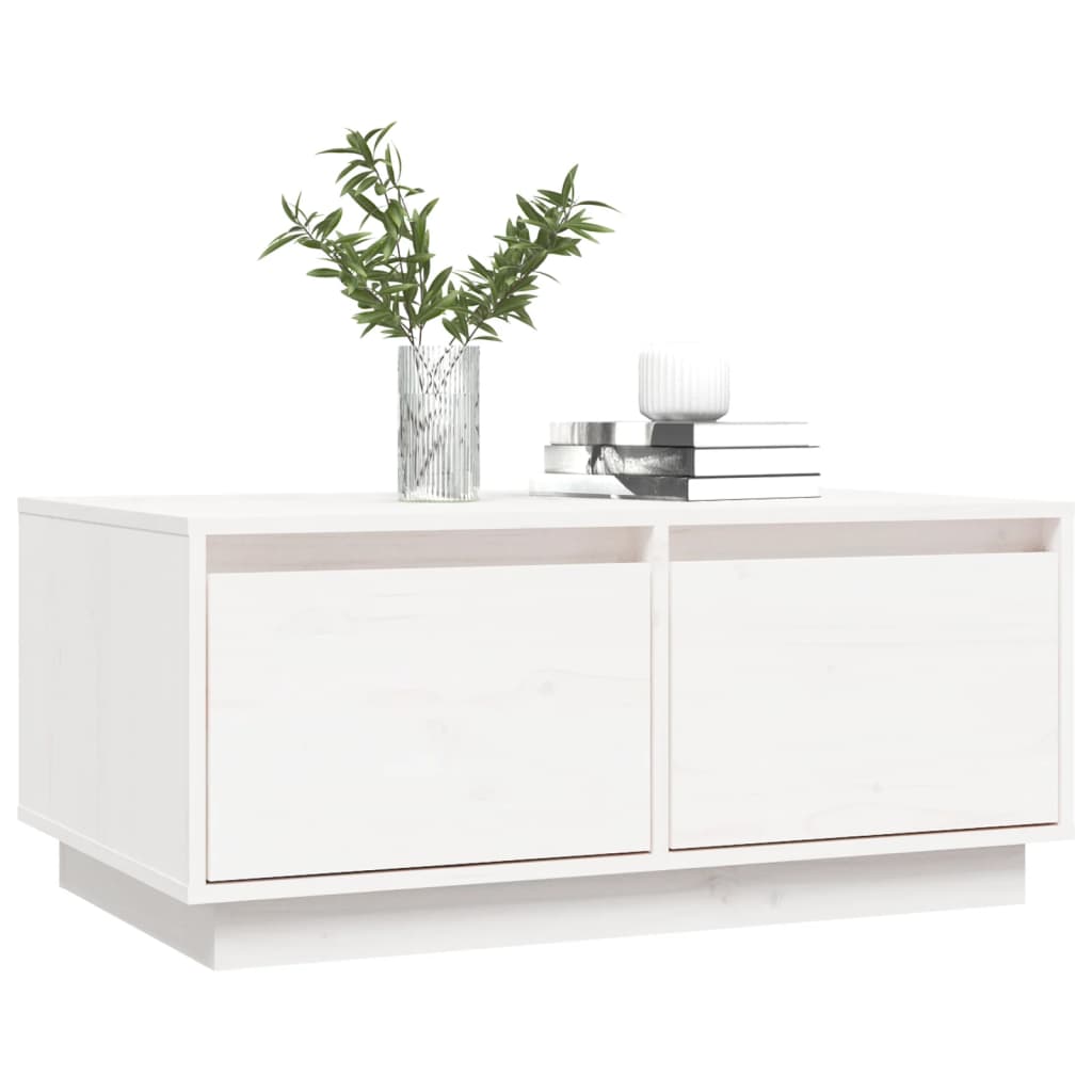 Coffee Table White 80x50x35 cm Solid Wood Pine