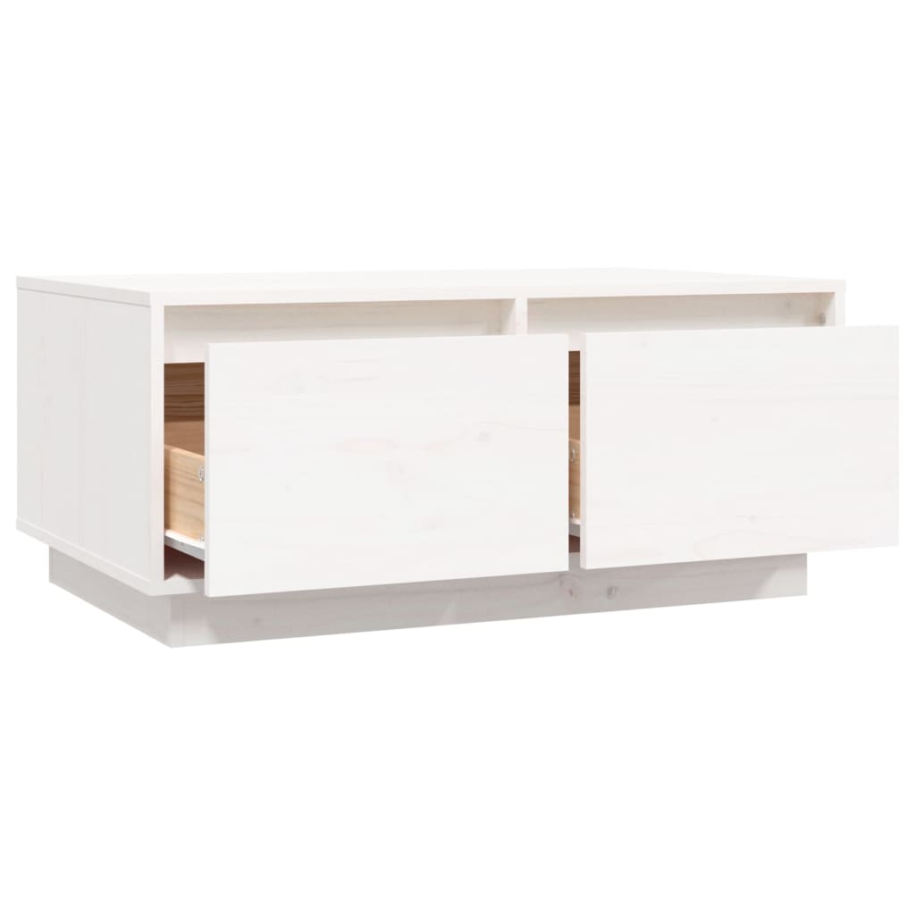 Coffee Table White 80x50x35 cm Solid Wood Pine