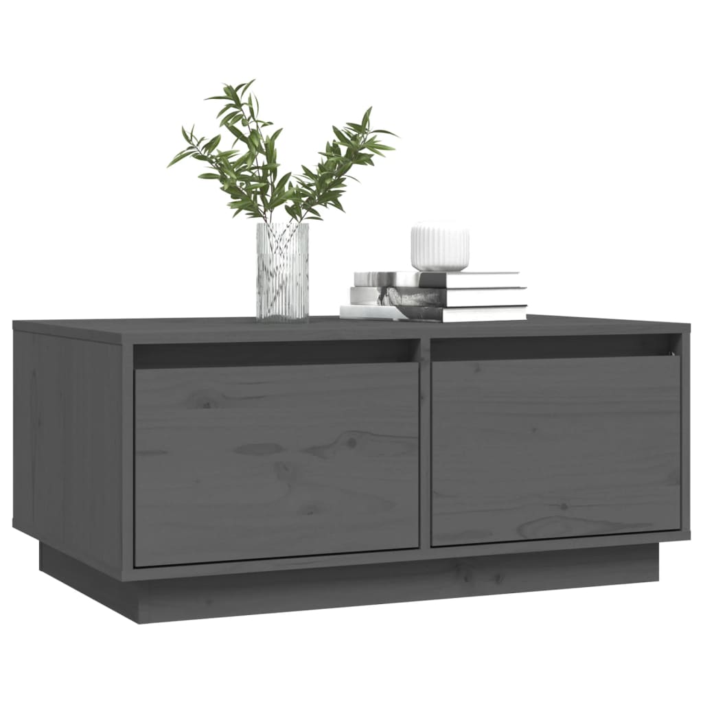 Coffee Table Grey 80x50x35 cm Solid Wood Pine