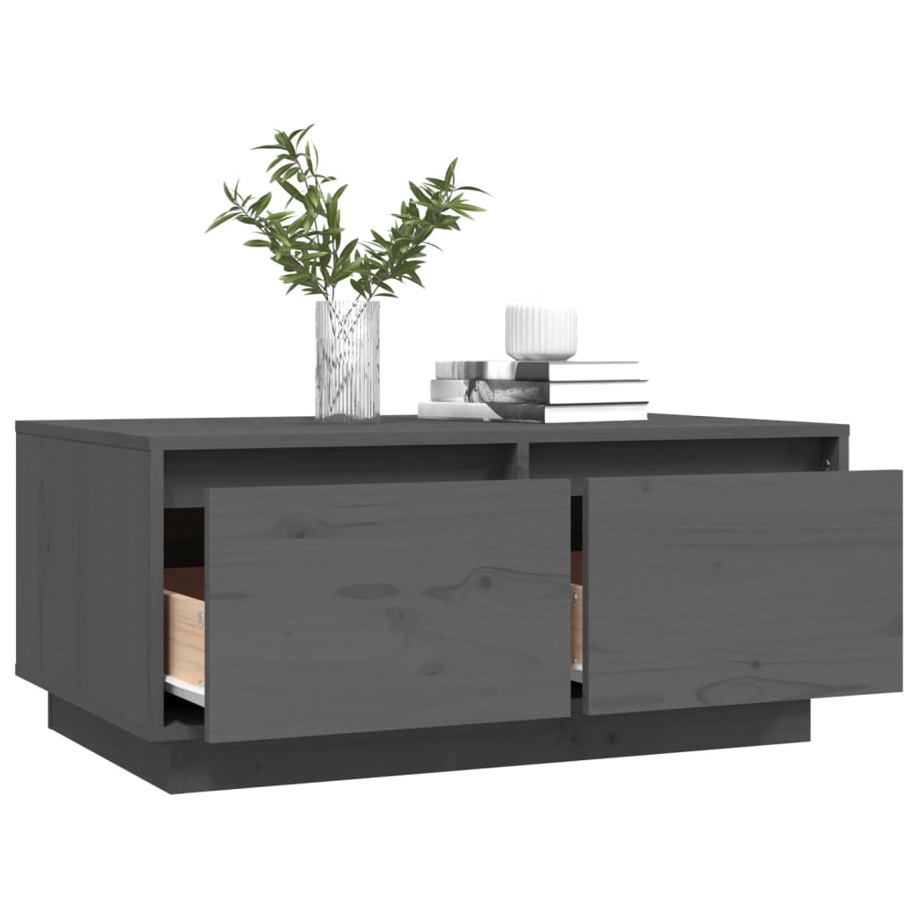 Coffee Table Grey 80x50x35 cm Solid Wood Pine