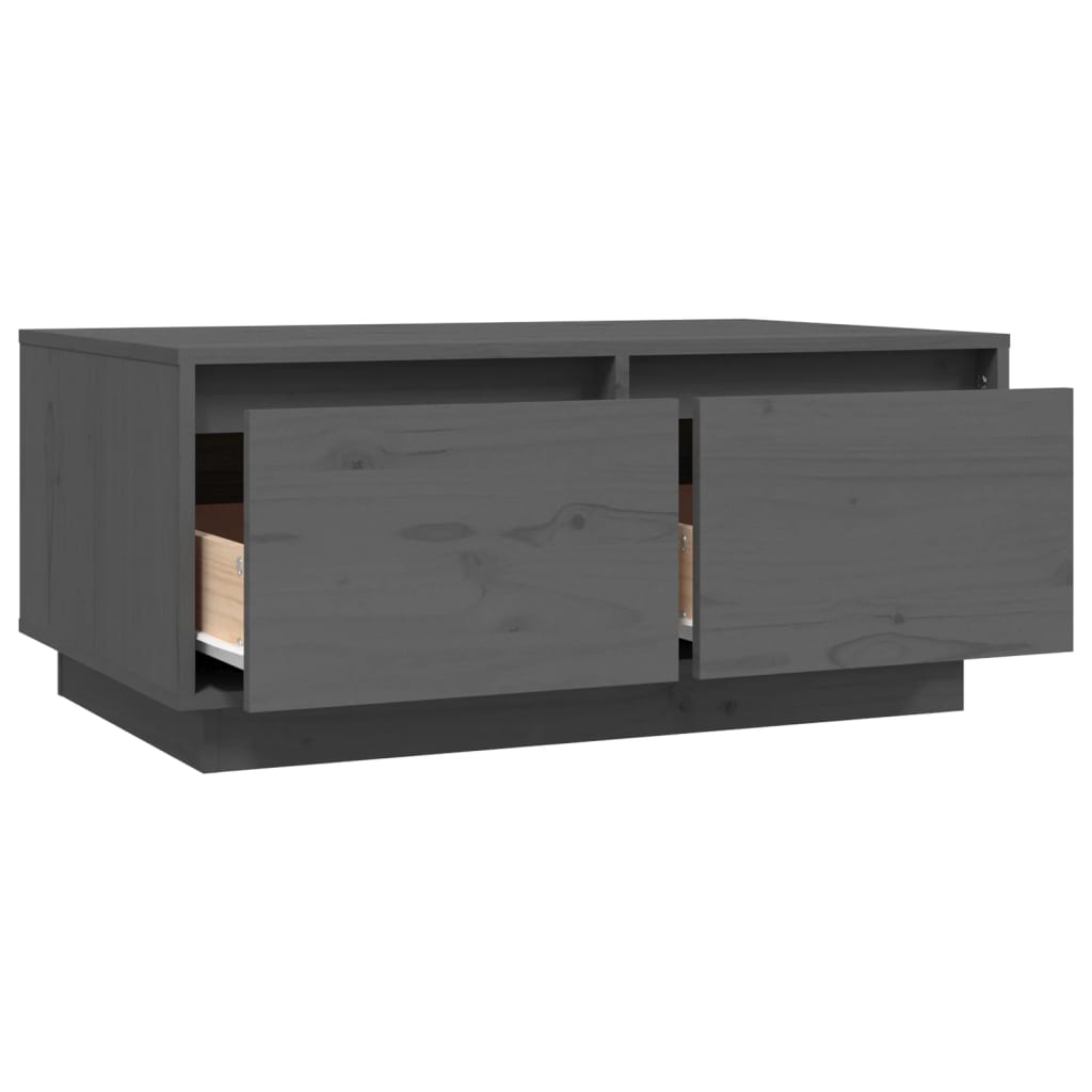 Coffee Table Grey 80x50x35 cm Solid Wood Pine
