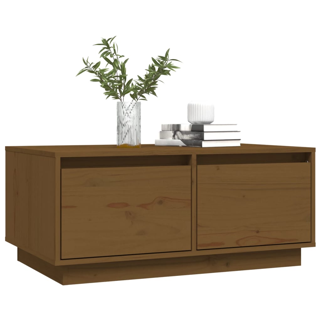 Coffee Table Honey Brown 80x50x35 cm Solid Wood Pine