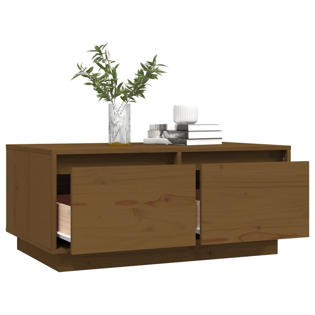Coffee Table Honey Brown 80x50x35 cm Solid Wood Pine