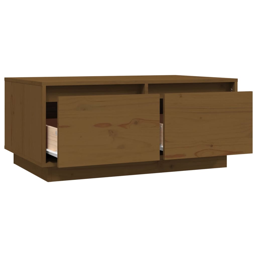 Coffee Table Honey Brown 80x50x35 cm Solid Wood Pine