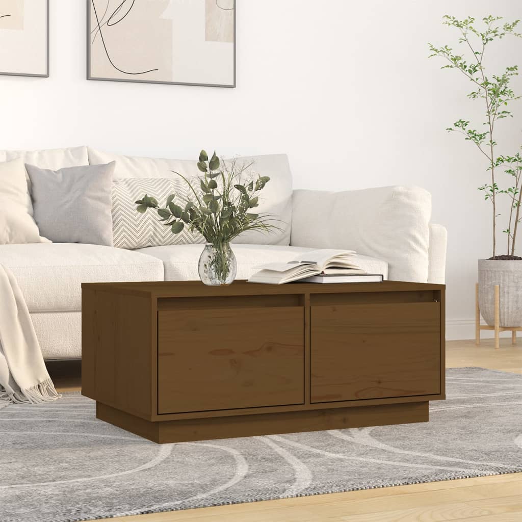 Coffee Table Honey Brown 80x50x35 cm Solid Wood Pine