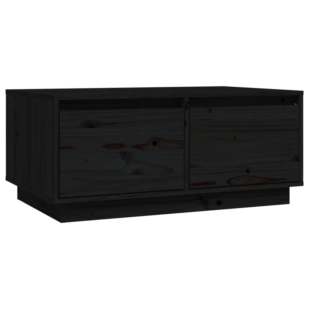 Coffee Table Black 80x50x35 cm Solid Wood Pine