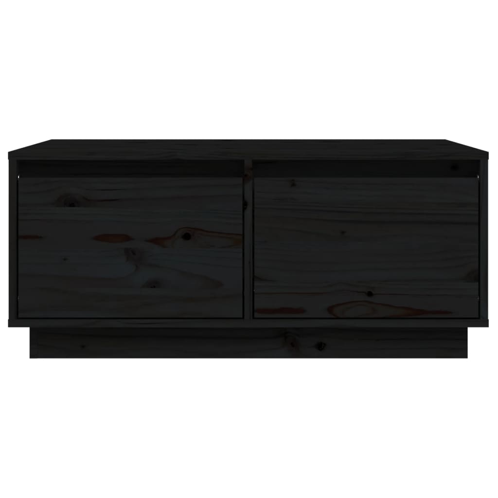 Coffee Table Black 80x50x35 cm Solid Wood Pine