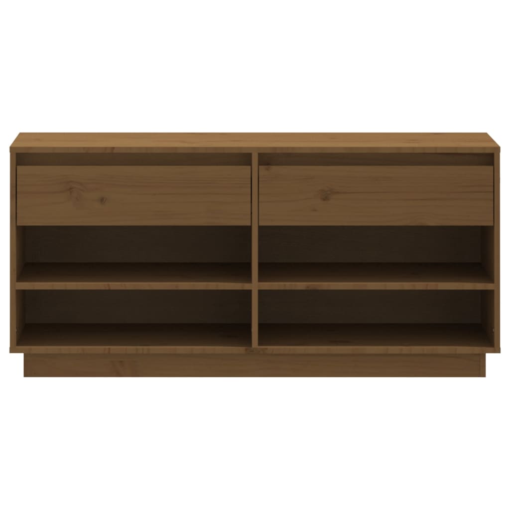 Shoe Cabinet Honey Brown 110x34x52 cm Solid Wood Pine