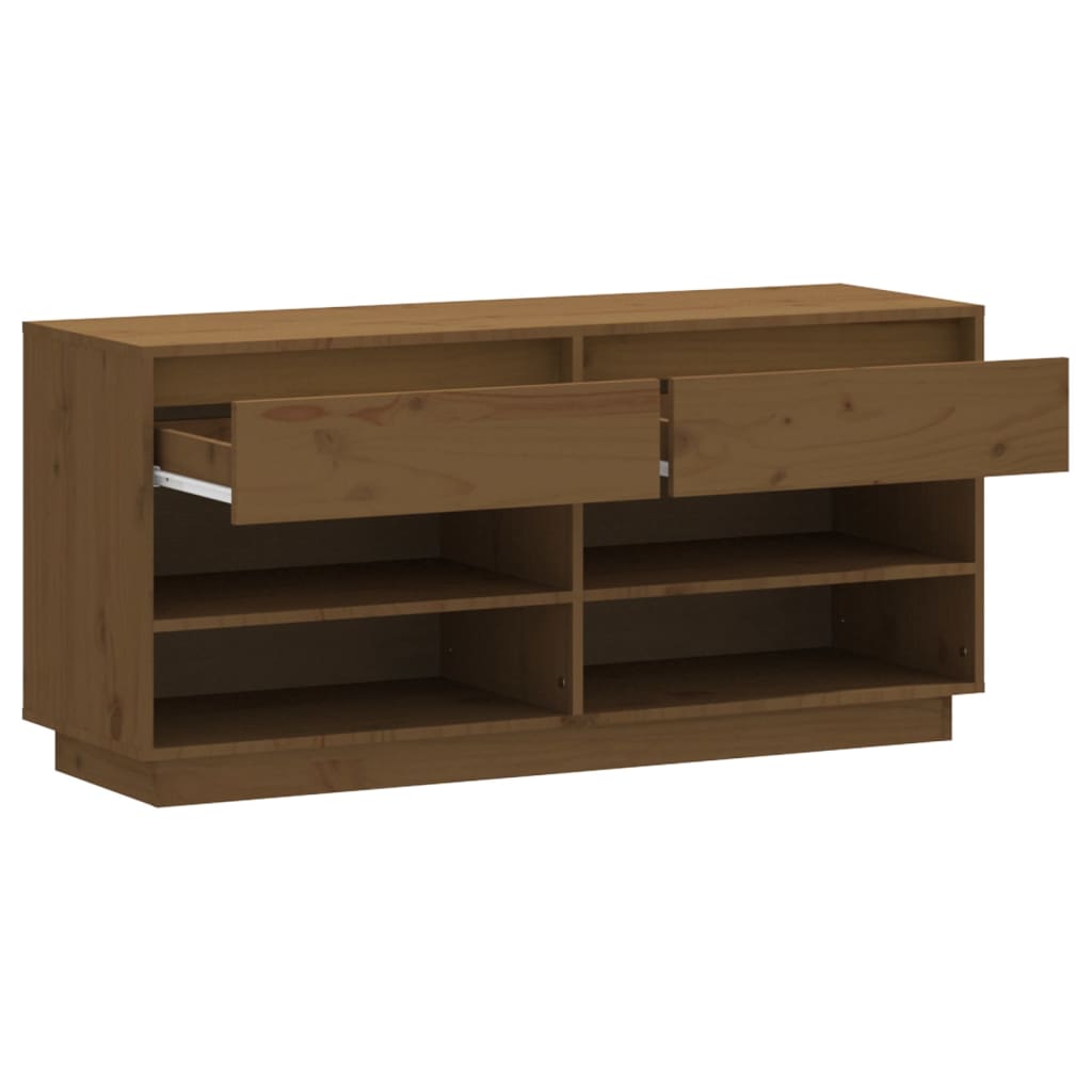 Shoe Cabinet Honey Brown 110x34x52 cm Solid Wood Pine