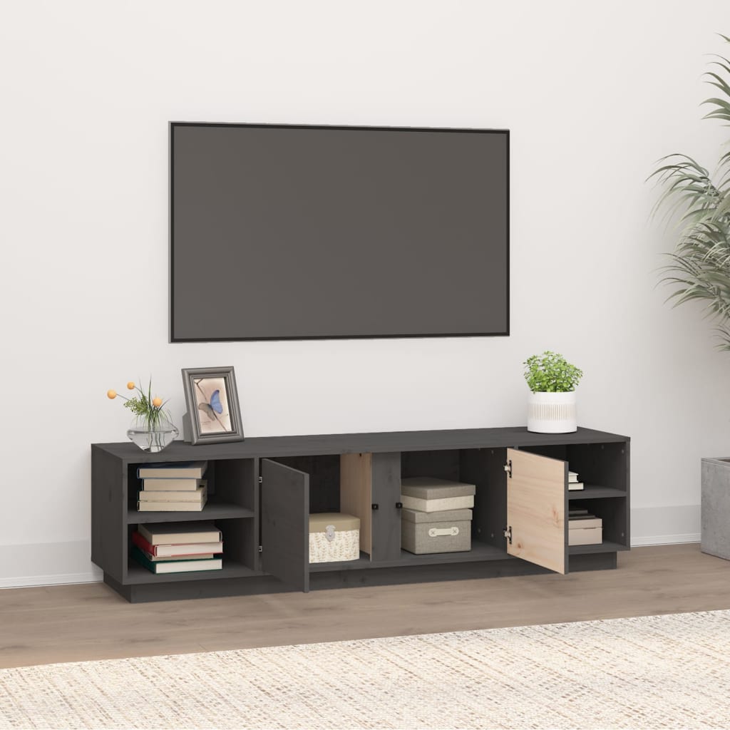 TV Cabinet Grey 156x40x40 cm Solid Wood Pine