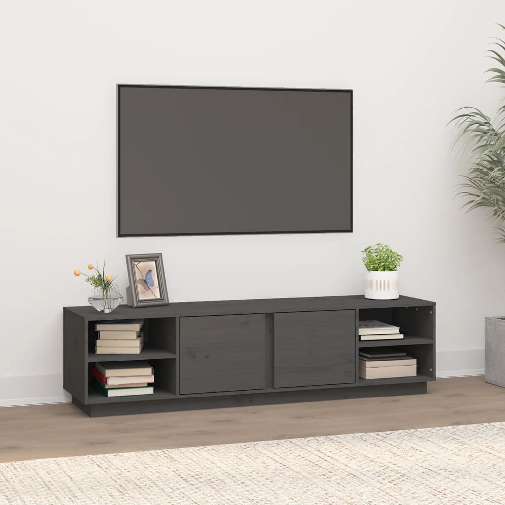 TV Cabinet Grey 156x40x40 cm Solid Wood Pine