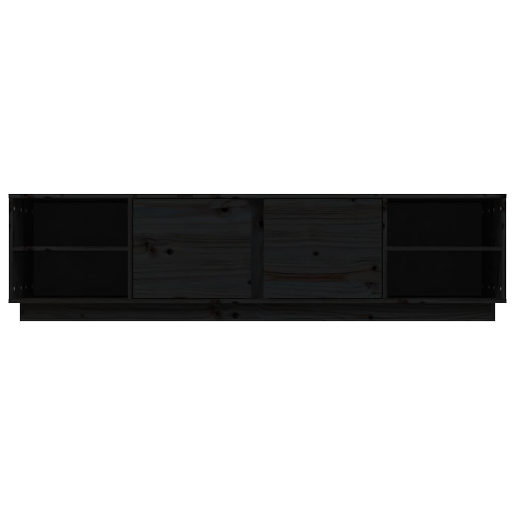 TV Cabinet Black 156x40x40 cm Solid Wood Pine