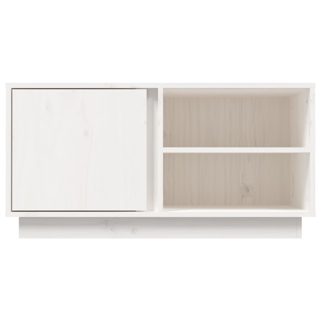 TV Cabinet White 80x35x40.5 cm Solid Wood Pine
