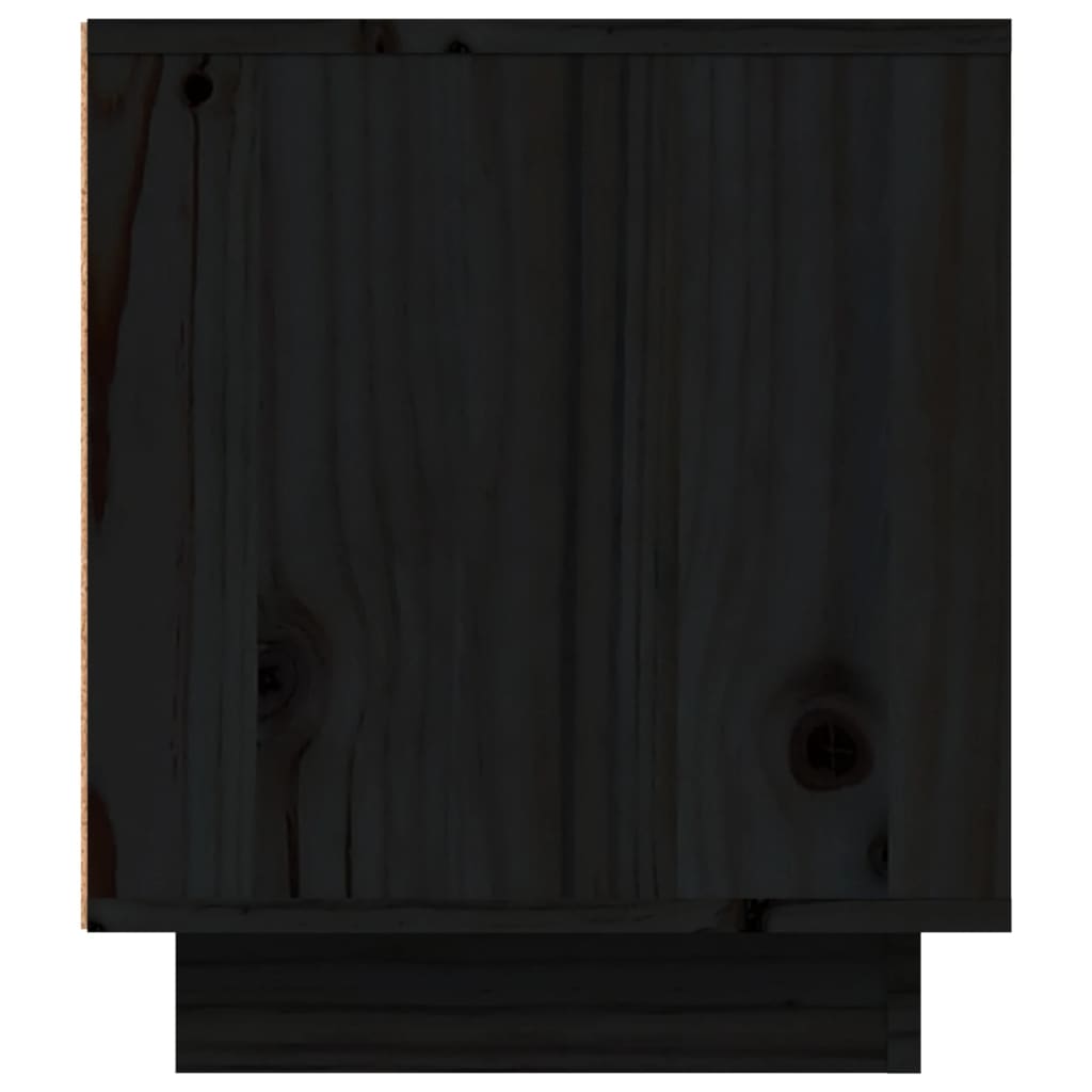 TV Cabinet Black 80x35x40.5 cm Solid Wood Pine