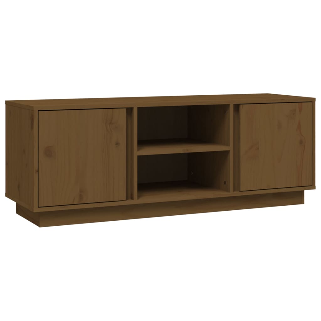TV Cabinet Honey Brown 110x35x40.5 cm Solid Wood Pine