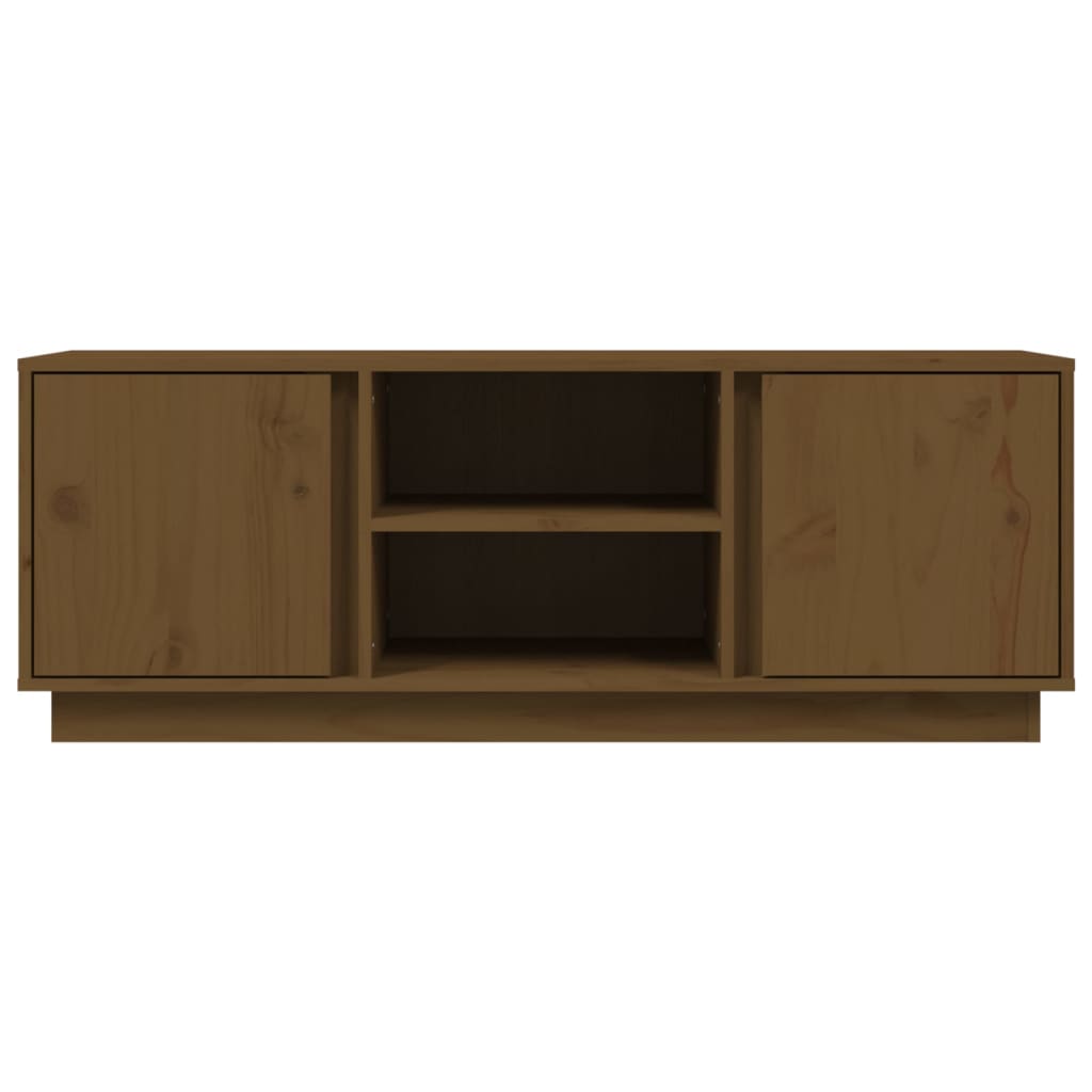 TV Cabinet Honey Brown 110x35x40.5 cm Solid Wood Pine