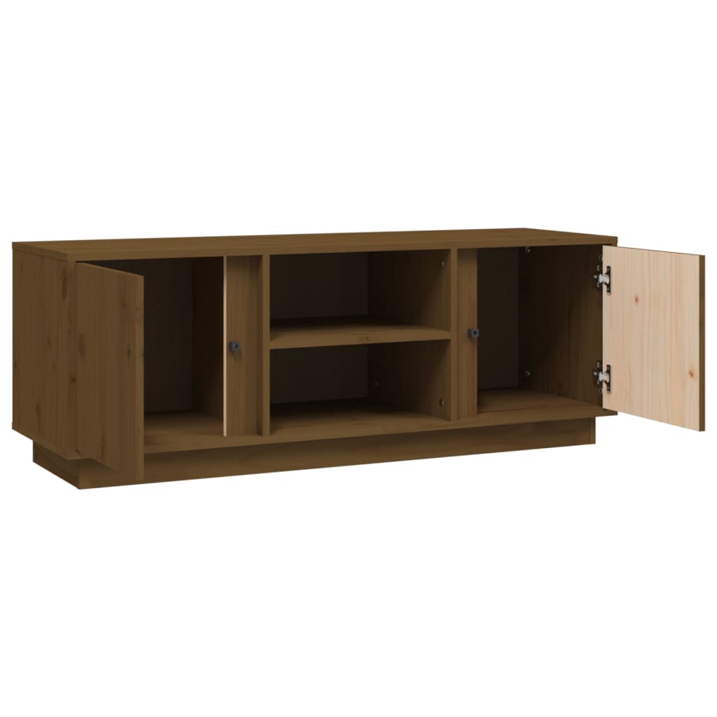 TV Cabinet Honey Brown 110x35x40.5 cm Solid Wood Pine