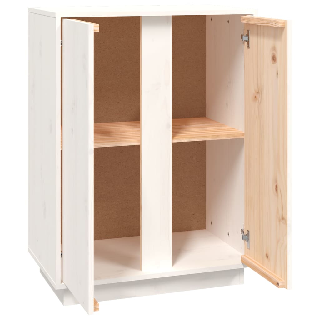 Sideboard White 60x35x80 cm Solid Wood Pine