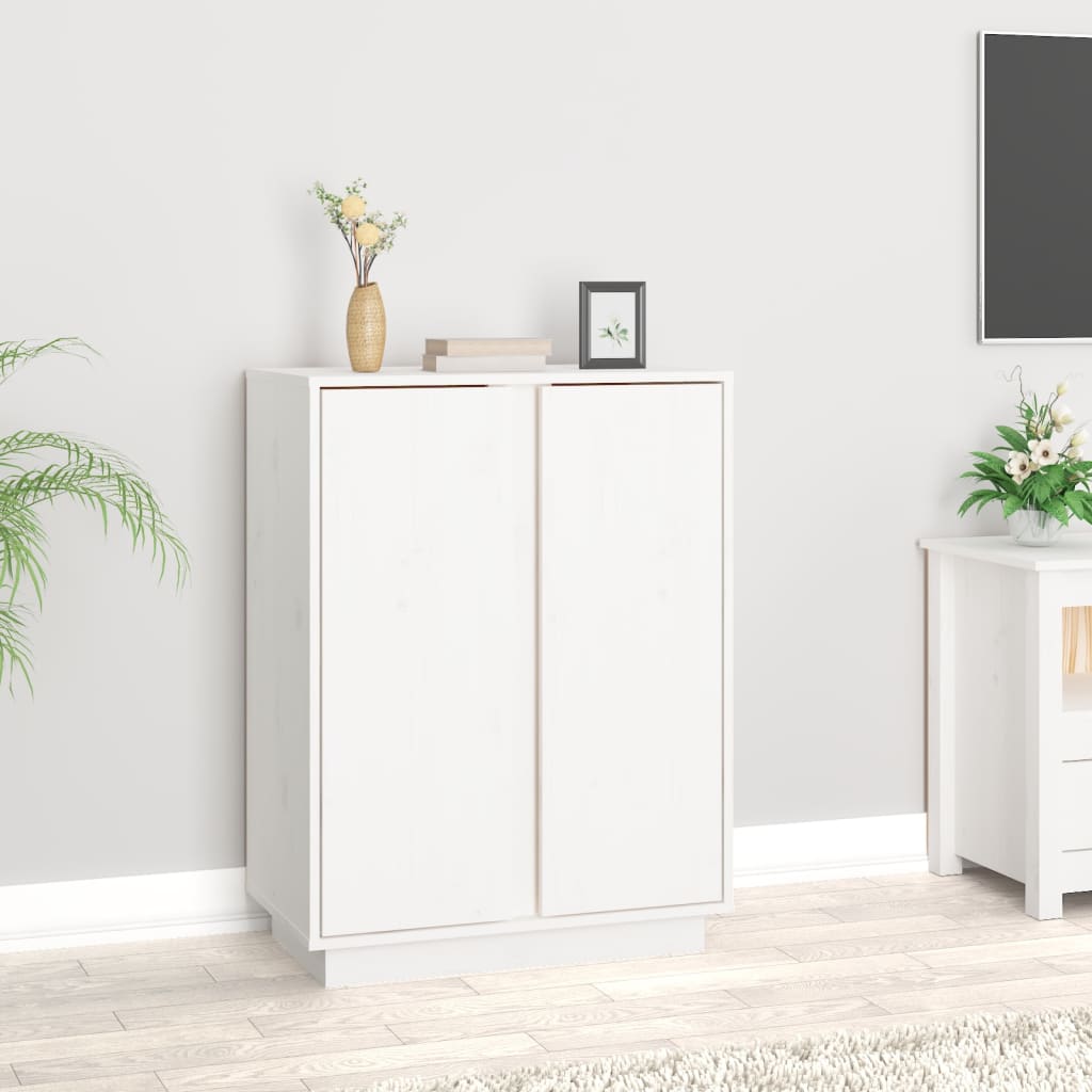 Sideboard White 60x35x80 cm Solid Wood Pine
