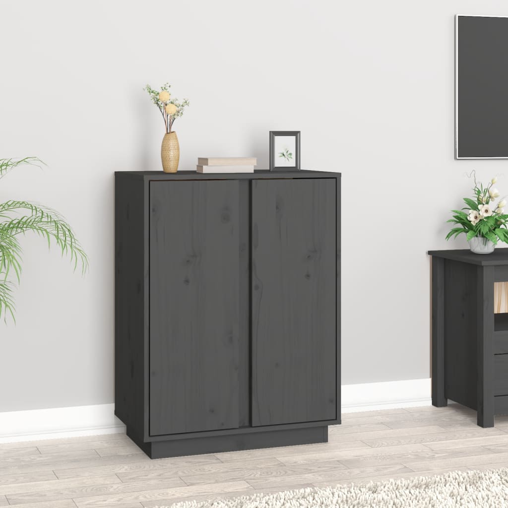 Sideboard Grey 60x35x80 cm Solid Wood Pine