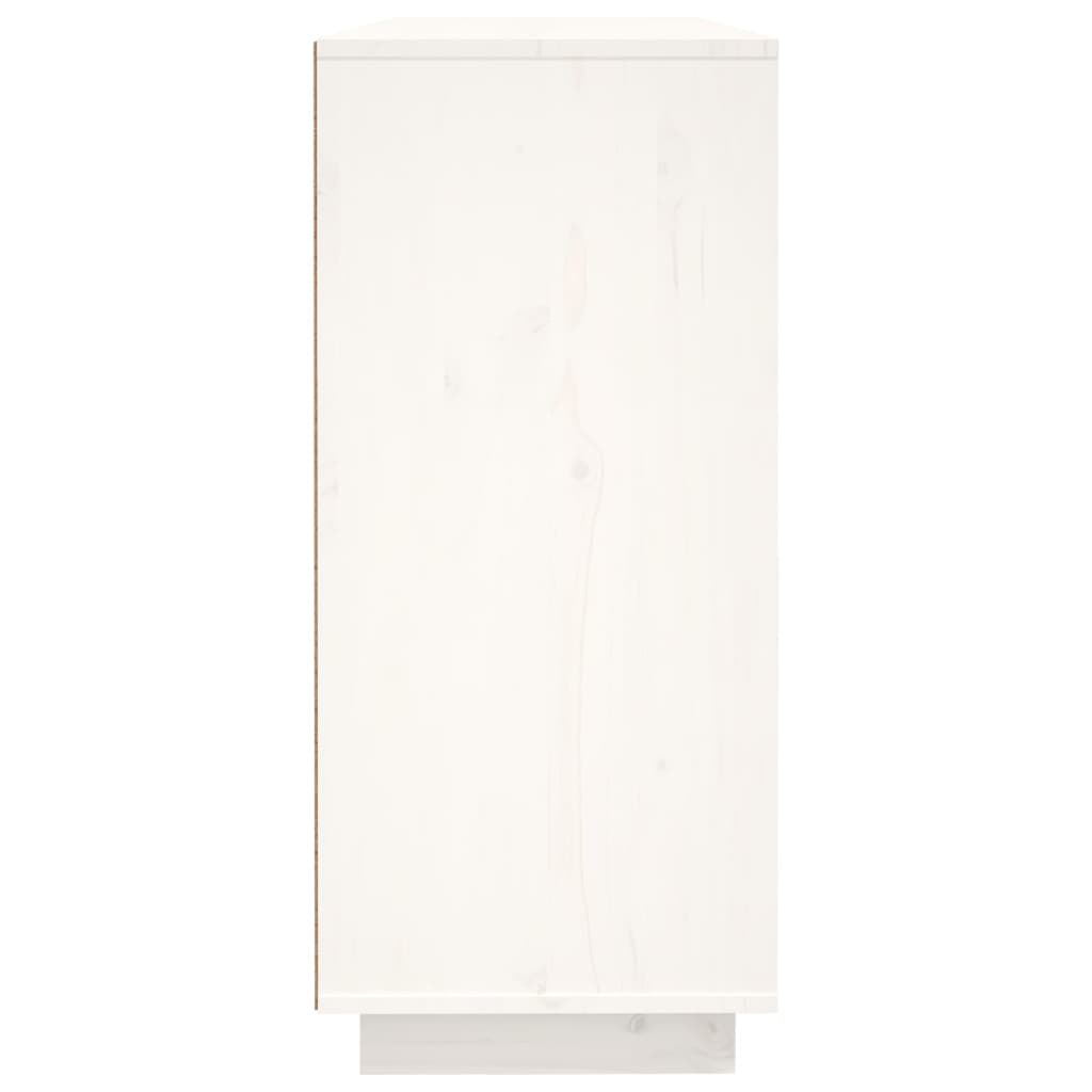Sideboard White 120x35x80 cm Solid Wood Pine