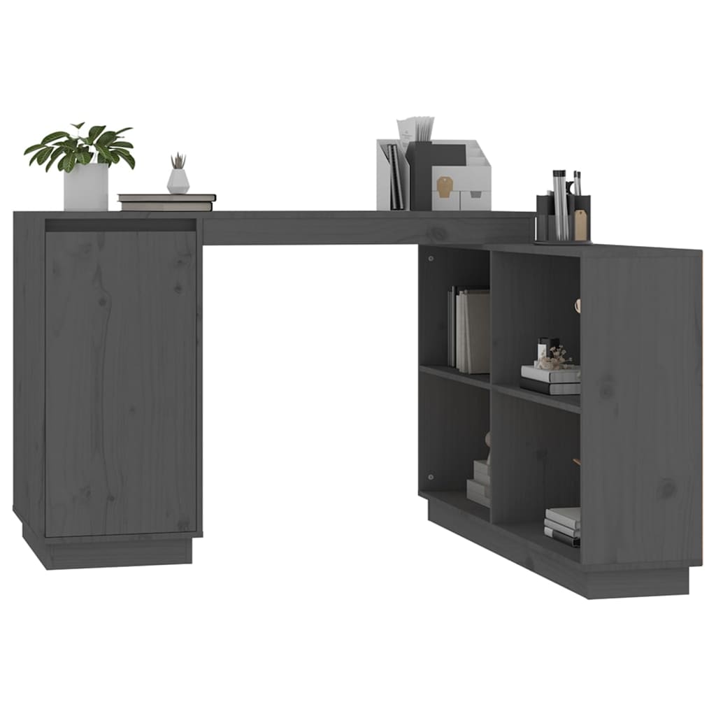 Desk Grey 110x50x75 cm Solid Wood Pine