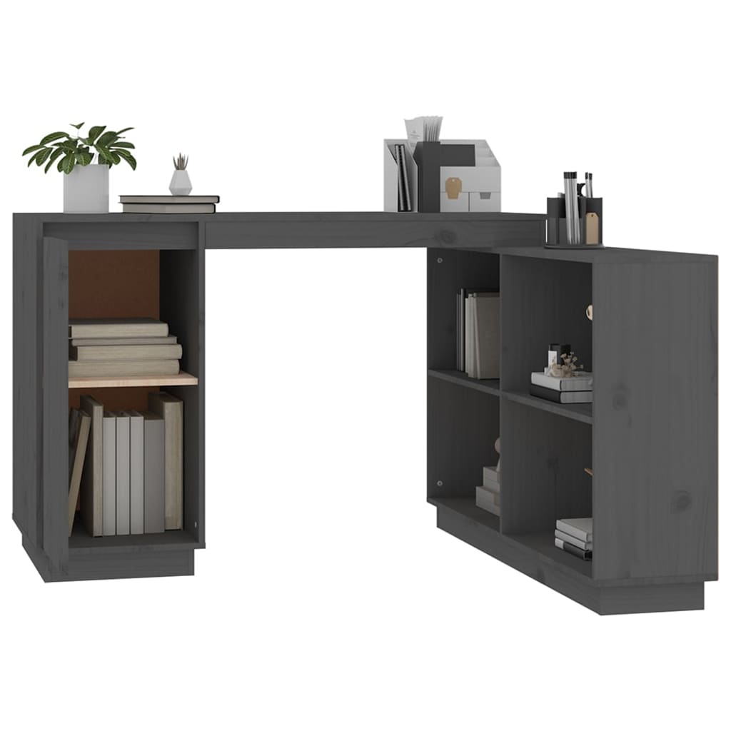 Desk Grey 110x50x75 cm Solid Wood Pine