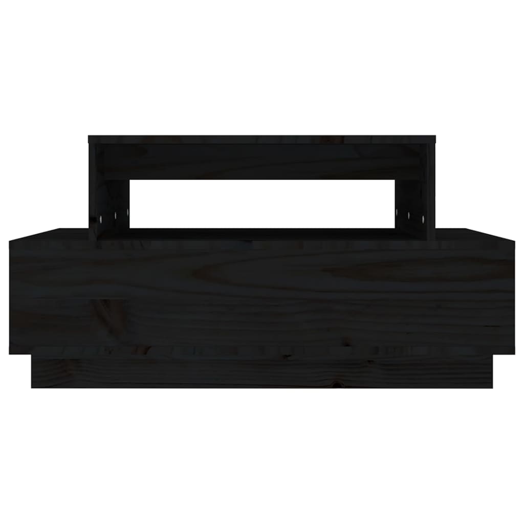 Coffee Table Black 80x55x40.5 cm Solid Wood Pine