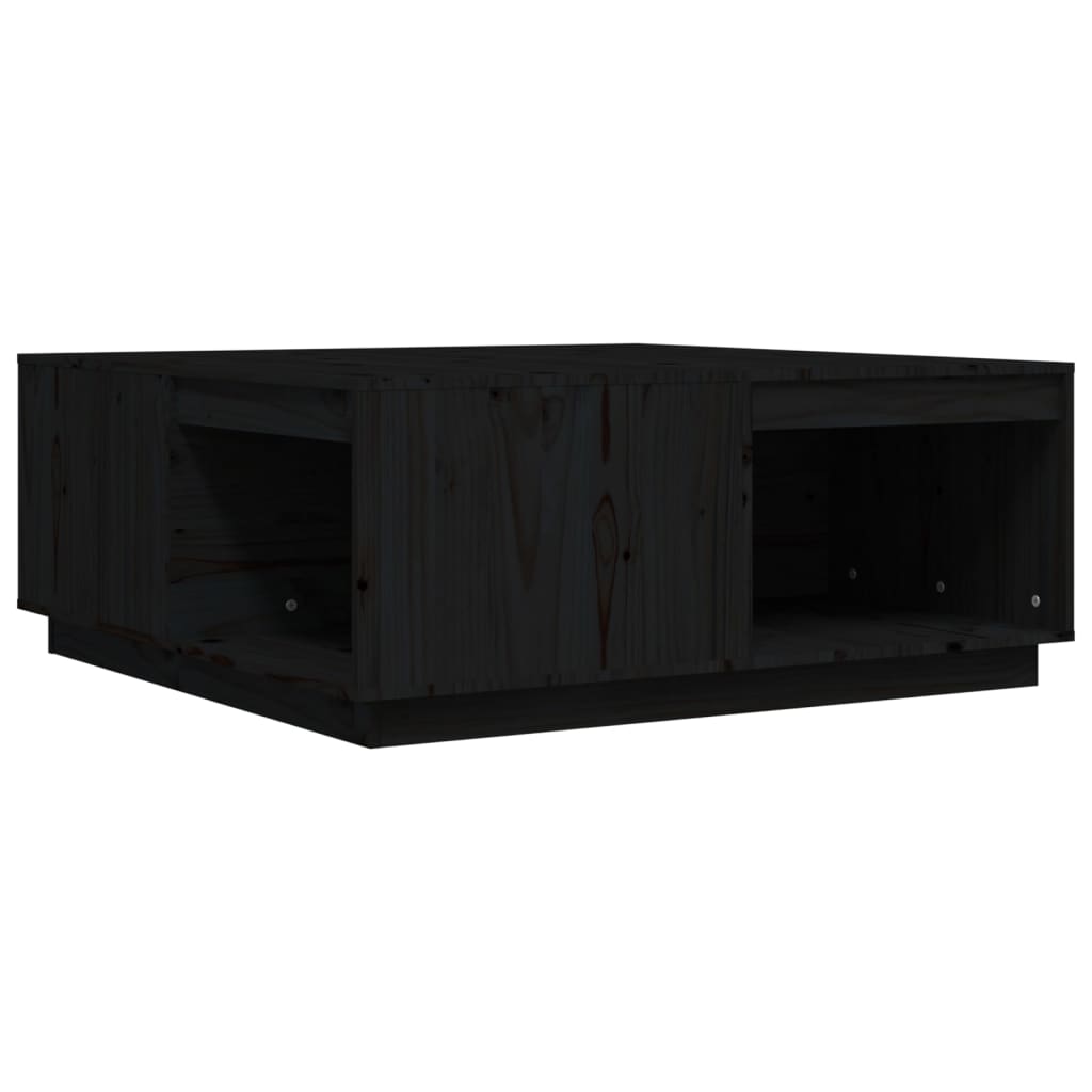 Coffee Table Black 100x101x40.5 cm Solid Wood Pine