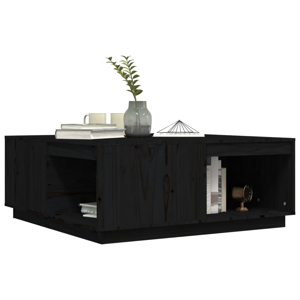 Coffee Table Black 100x101x40.5 cm Solid Wood Pine