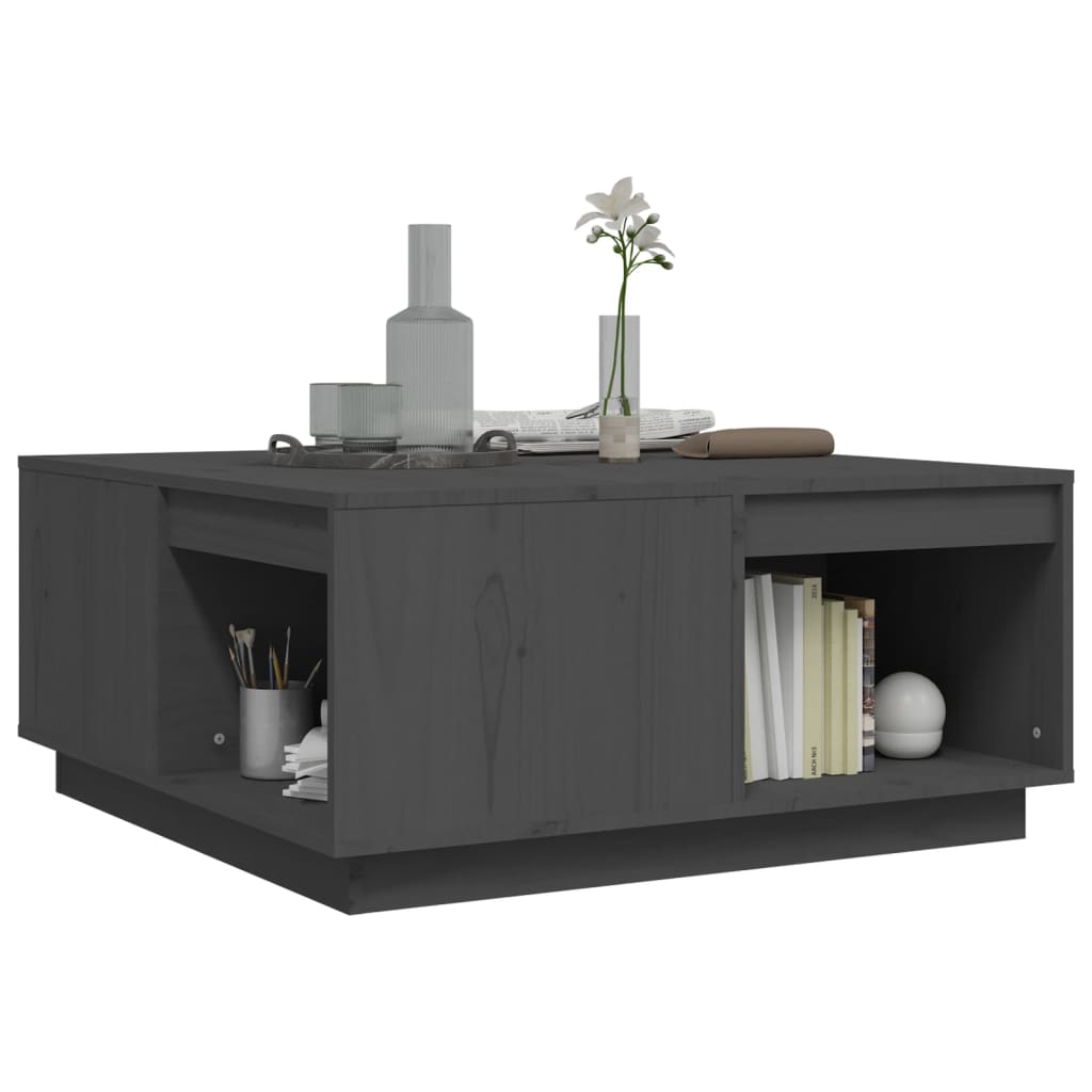 Coffee Table Grey 80x81x36.5 cm Solid Wood Pine