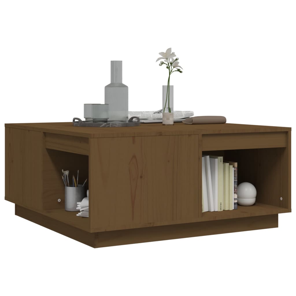 Coffee Table Honey Brown 80x81x36.5 cm Solid Wood Pine