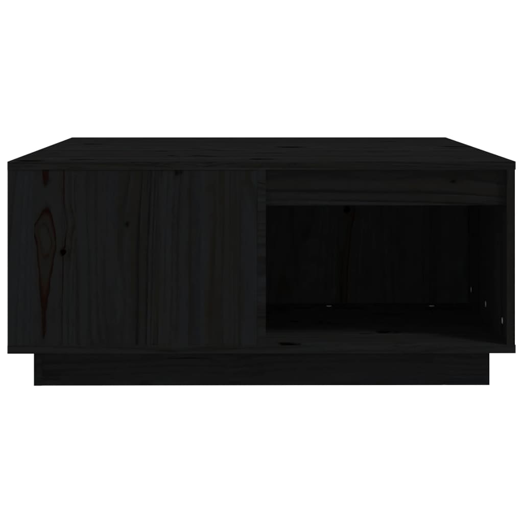 Coffee Table Black 80x81x36.5 cm Solid Wood Pine