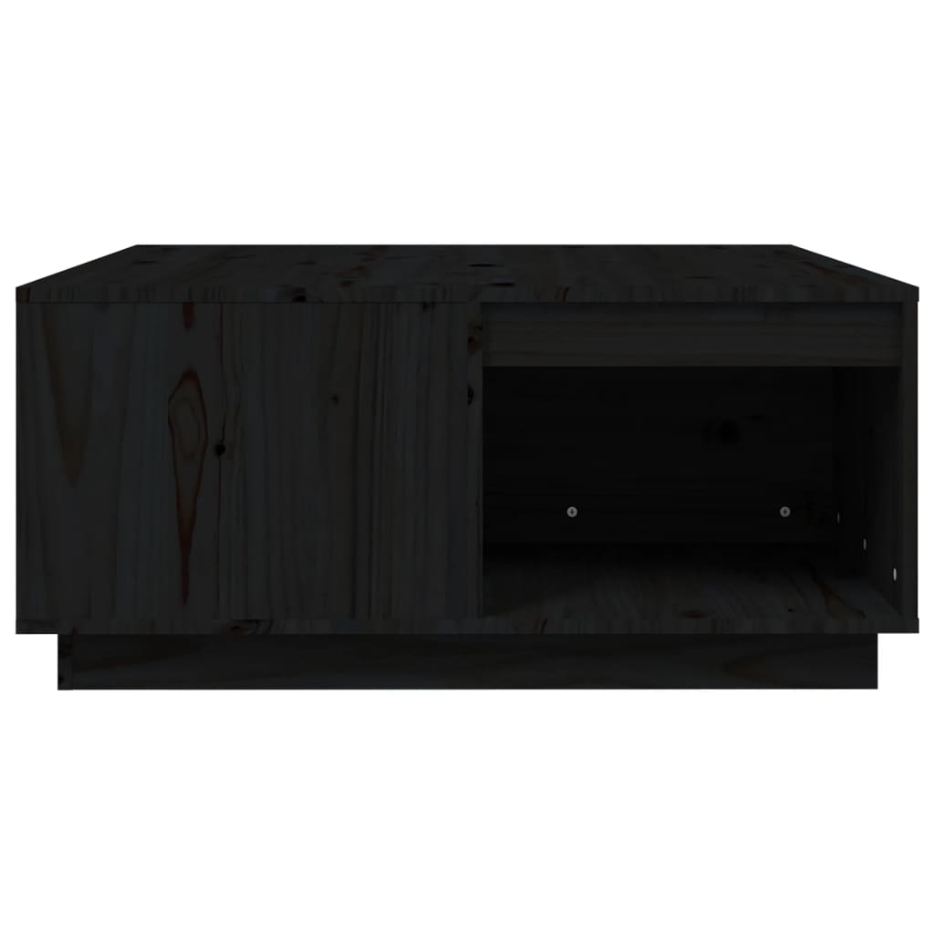 Coffee Table Black 80x81x36.5 cm Solid Wood Pine