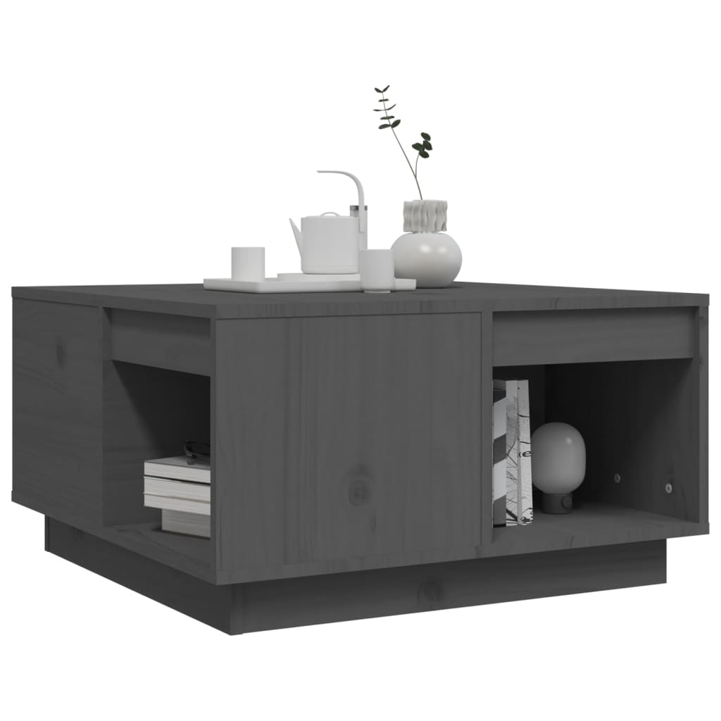 Coffee Table Grey 60x61x32.5 cm Solid Wood Pine