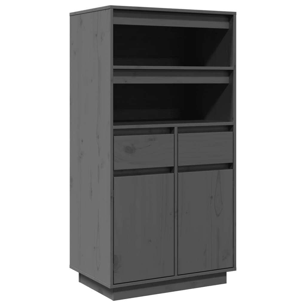 Highboard Grey 60x40x116.5 cm Solid Wood Pine