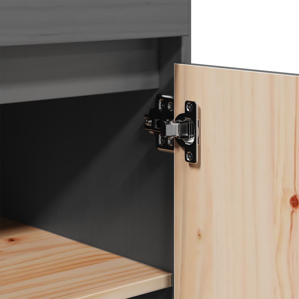 Highboard Grey 60x40x116.5 cm Solid Wood Pine