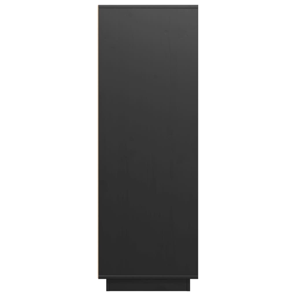 Highboard Black 60x40x116.5 cm Solid Wood Pine
