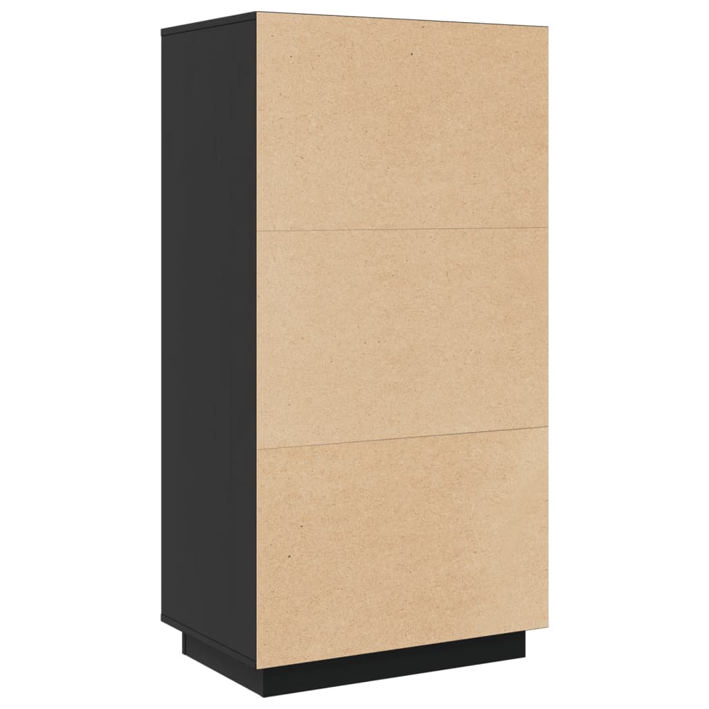 Highboard Black 60x40x116.5 cm Solid Wood Pine