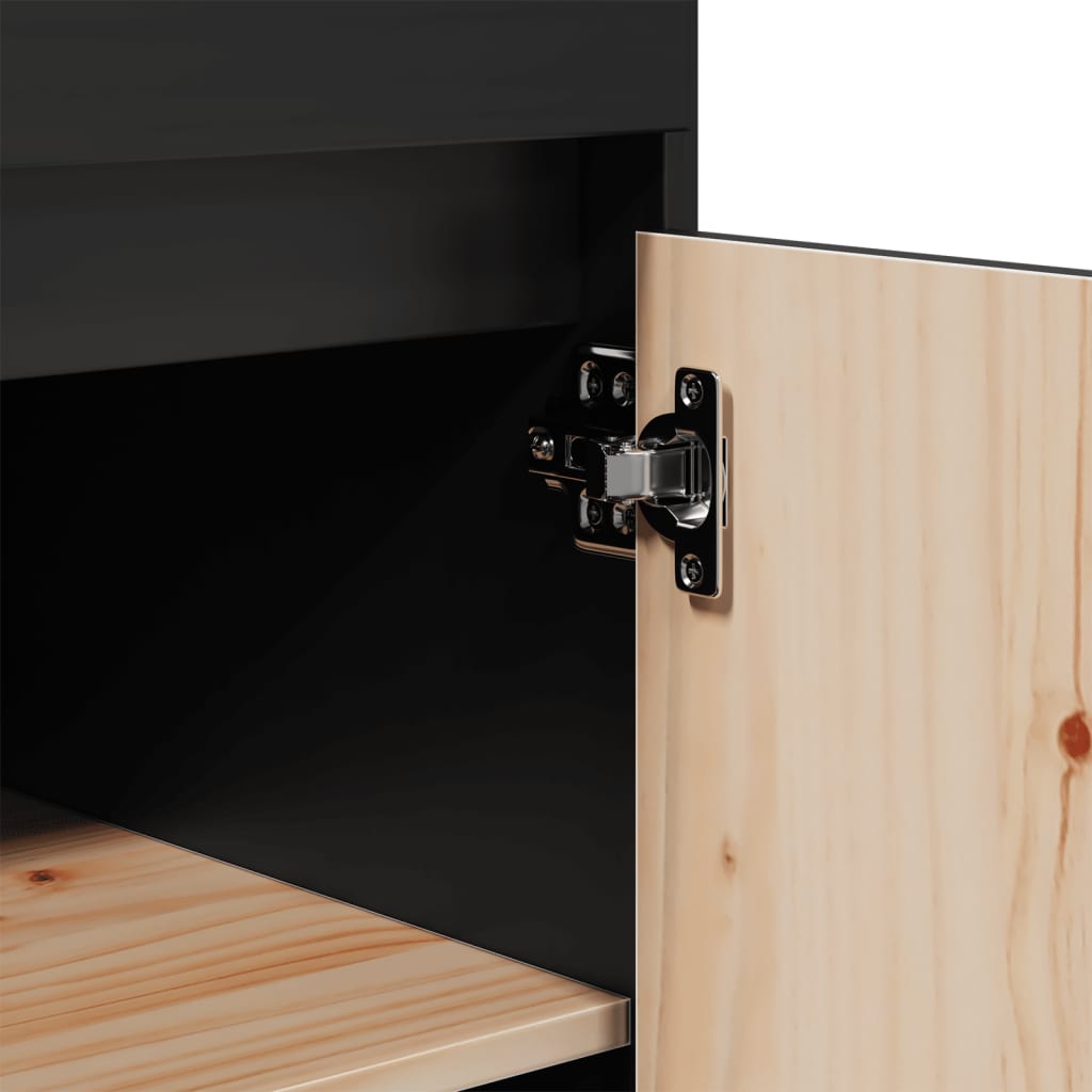 Highboard Black 60x40x116.5 cm Solid Wood Pine