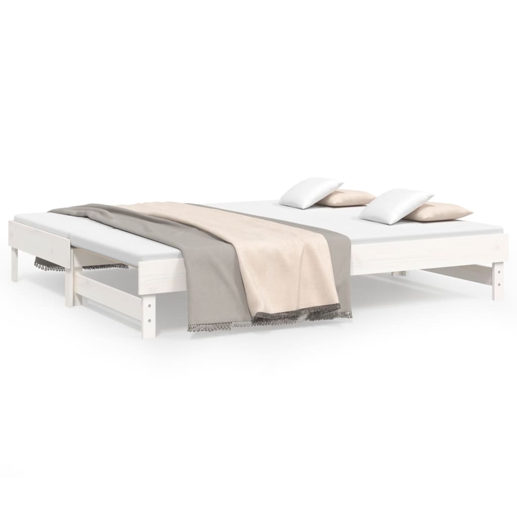 Pull-out Day Bed without Mattress White 2x(100x200) cm