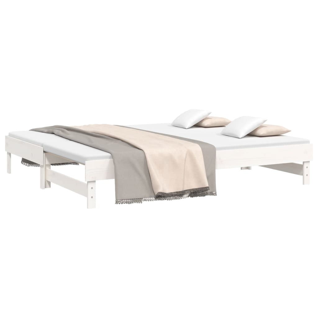 Pull-out Day Bed without Mattress White 2x(100x200) cm