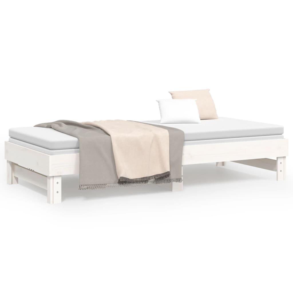 Pull-out Day Bed without Mattress White 2x(100x200) cm
